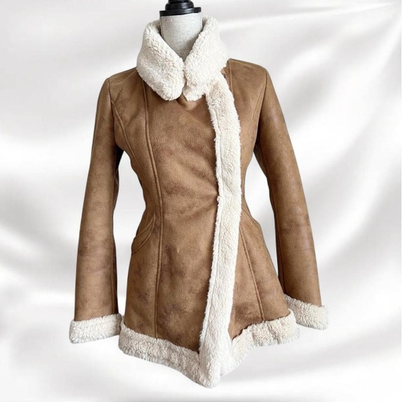 Cache Jackets & Blazers - Vintage Cache Tan Shearling Jacket